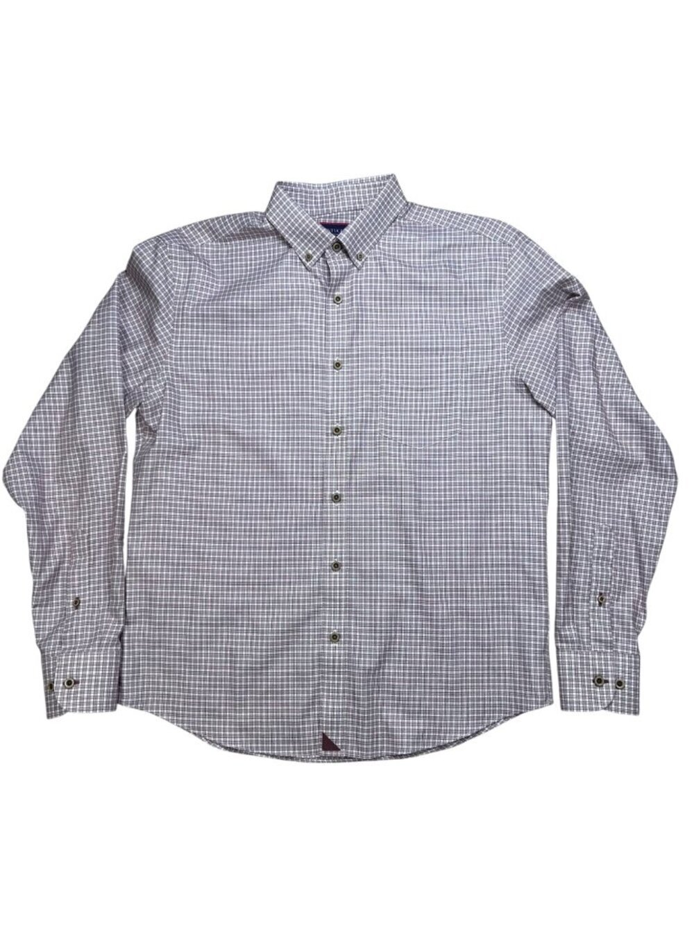 UNTUCKit Medium Men Plaid Red Cream Long Sleeve Shirt Casual Office